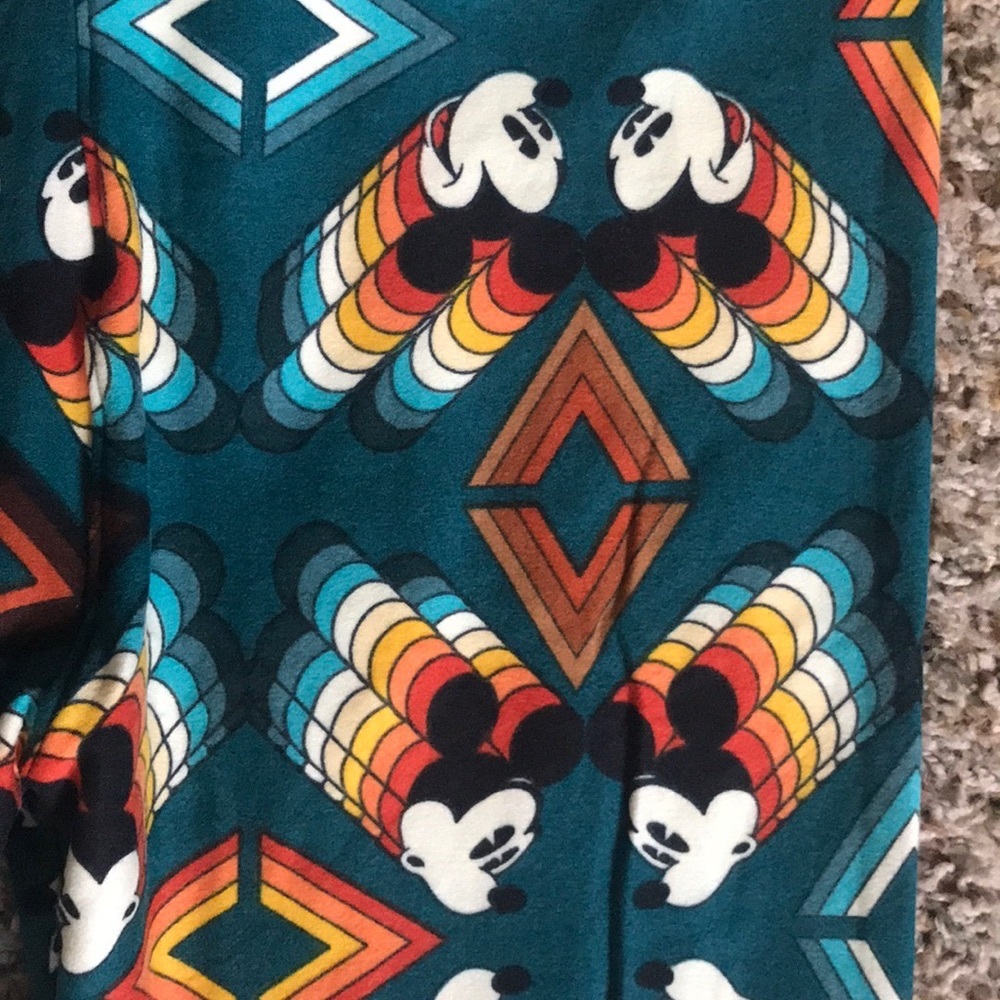 New teal LulaRoe one size Mickey Mouse leggings